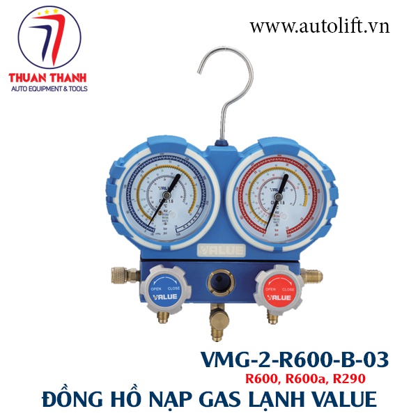 Đồng hồ nạp gas lạnh R600, R600a, R290  Value VMG-2-R600-B-03