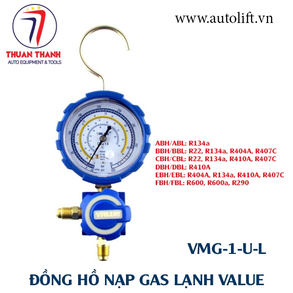 Đồng hồ nạp gas đơn thấp áp Value VMG-1-U-L