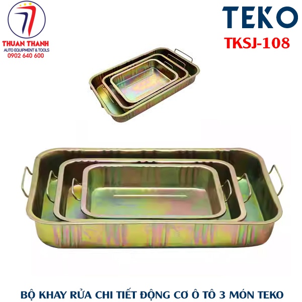 Bộ khay đựng rửa chi tiết 3 món TEKO vật liệu thép hợp kim TKSJ-108