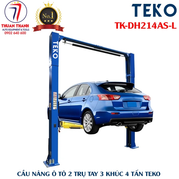 Cầu nâng ô tô 2 trụ 4 tấn giằng trên tay 3 khúc TEKO TK-DH214AS-L