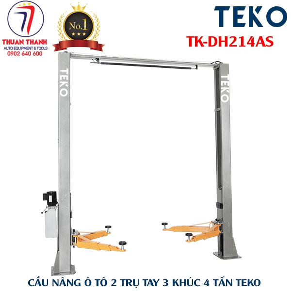 Cầu nâng ô tô 2 trụ 4 tấn tay 3 khúc TEKO TK-DH214AS giằng trên giựt lock 2 bên