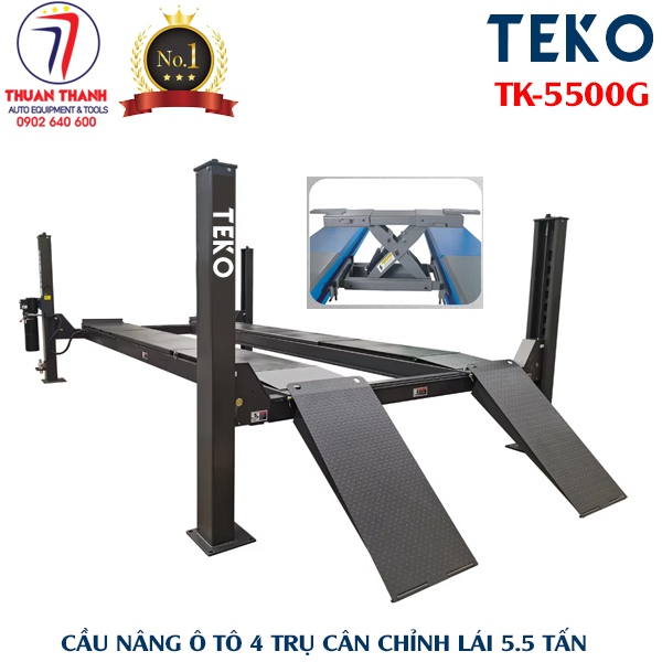 Cầu nâng ô tô 4 trụ cân chỉnh lái TEKO 5.5 tấn TK-5500G