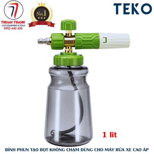 Bình phun tạo bọt dung dịch không chạm loại 1 lít gắn súng máy rửa xe cao áp béc đồng