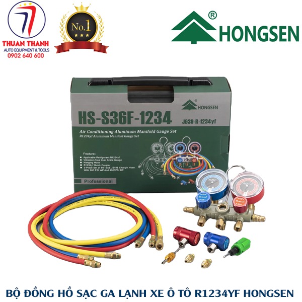 Đồng hồ sạc gas lạnh điều hòa xe ô tô R1234yf HONGSEN HS-S36F-1234