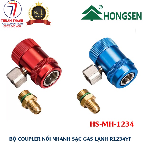 Bộ đầu nối nhanh nạp gas máy điều hòa ô tô R1234yf HONGSEN HS-MH-1234