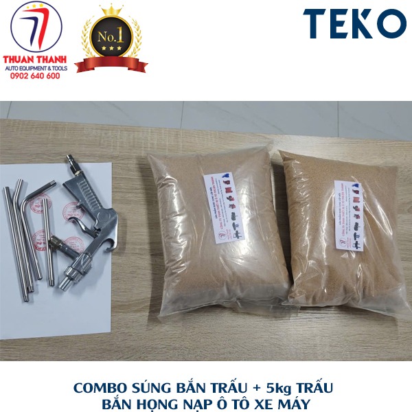 Combo Súng bắn trấu đầy đủ 4 vòi + 5kg trấu bắn trấu vệ sinh họng nạp ô tô xe máy size chuẩn