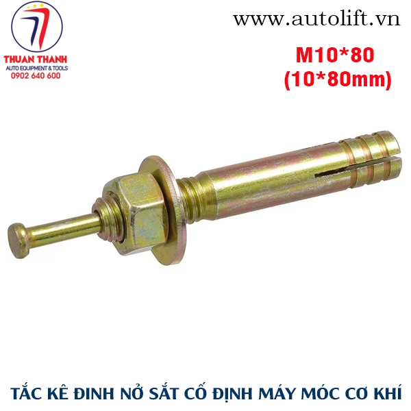 Tắc kê đinh nở sắt sử dụng búa đóng Size M10*80mm lắp đặt máy móc công nghiệp