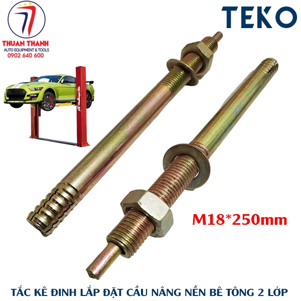 Tắc kê đinh nở sắt lắp cầu nâng ô tô 2 trụ đặc biệt dài 250mm size M18