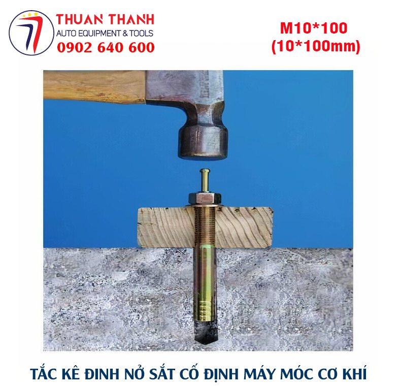 Tắc kê đinh nở sắt xi mạ tĩnh điện M10*100 chuyên dùng cho công nghiệp