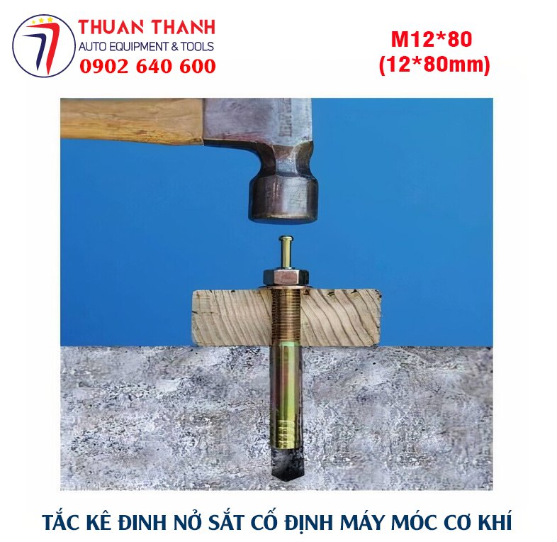 Tắc kê đinh nở sắt M12x80 chuyên dùng lắp máy móc cơ khí