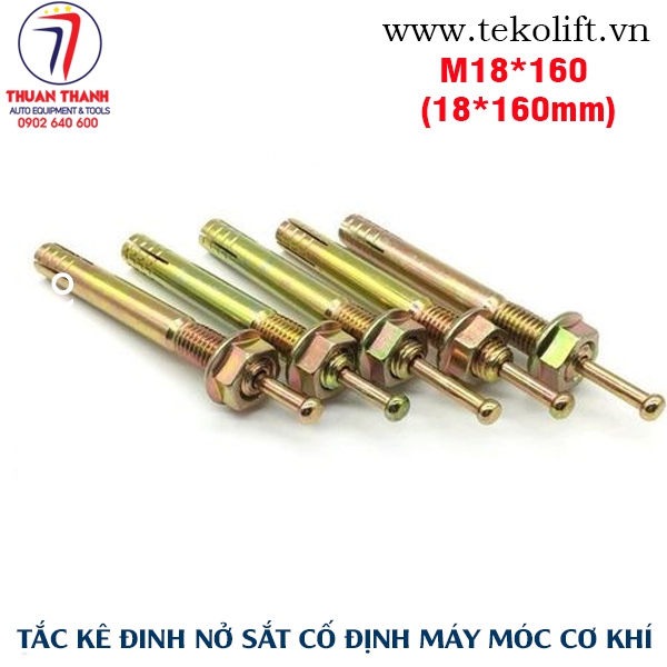 Tắc kê đinh nở sắt chuyên dùng M18x160mm xi mạ vàng đồng chống gỉ
