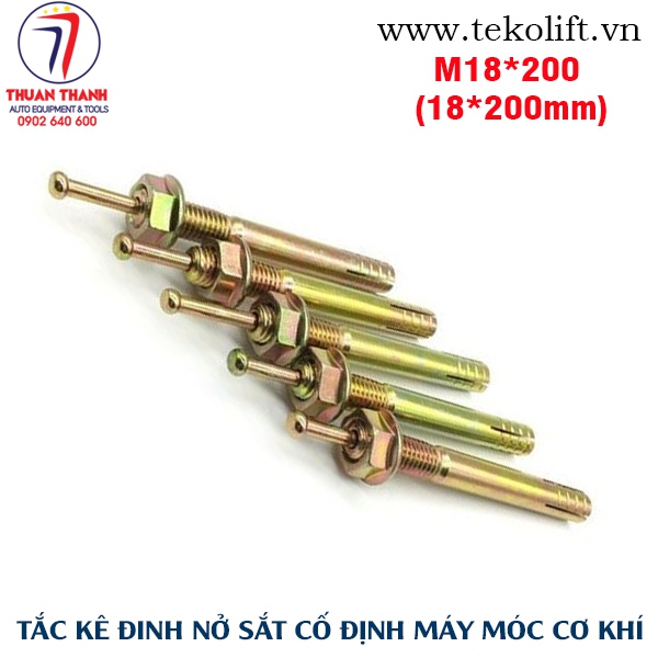 Tắc kê đinh nở sắt M18x200 sử dụng lắp đặt cầu nâng ô tô cáp dưới và cáp trên