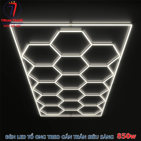 Đèn Led tổ ong gắn trần phòng detailing garage ô tô 850W